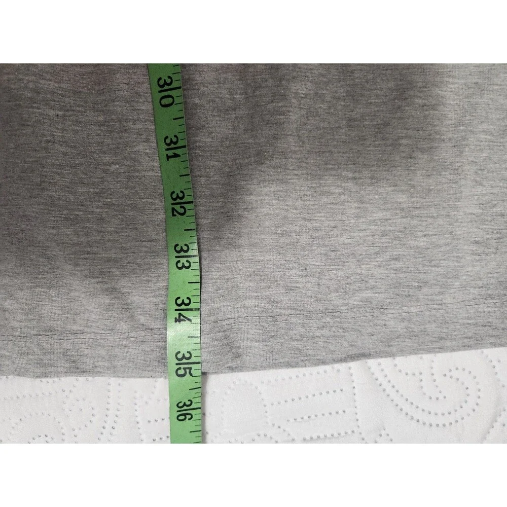 Ellos Knit Maxi Skirt Womens L 18/20 Elastic Waist Gray Side Slit Stretch Modest